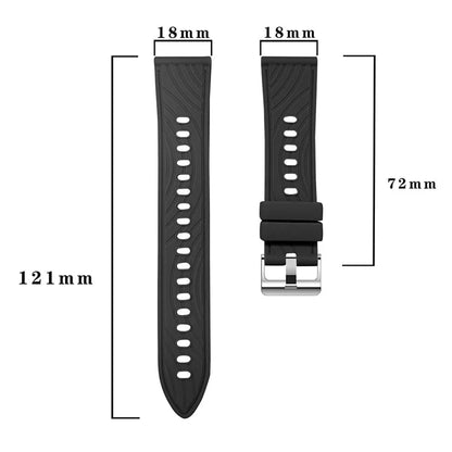 For Huawei Watch GT 4 41mm / Xiaomi Mi Watch Silicone Band 18mm Textured Watch Strap