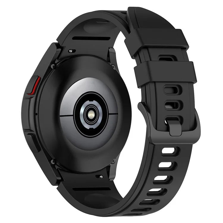 For Samsung Galaxy Watch FE 40mm / Watch4 / Watch 5 / Watch 5 Pro / Watch6 Replacement Bands Black Buckle Silicone Strap