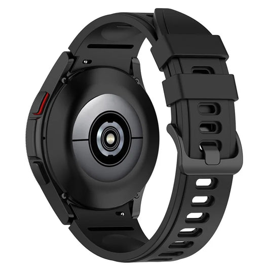 For Samsung Galaxy Watch FE 40mm / Watch4 / Watch 5 / Watch 5 Pro / Watch6 Replacement Bands Black Buckle Silicone Strap