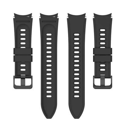 For Samsung Galaxy Watch FE 40mm / Watch4 / Watch 5 / Watch 5 Pro / Watch6 Replacement Bands Black Buckle Silicone Strap