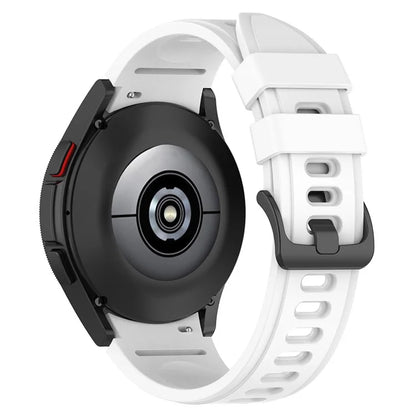 For Samsung Galaxy Watch FE 40mm / Watch4 / Watch 5 / Watch 5 Pro / Watch6 Replacement Bands Black Buckle Silicone Strap