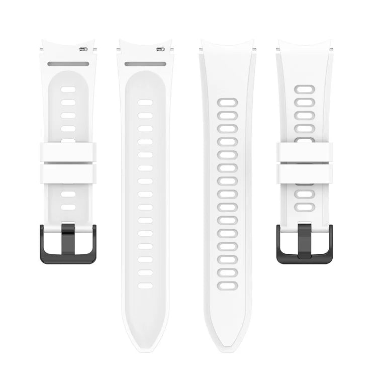 For Samsung Galaxy Watch FE 40mm / Watch4 / Watch 5 / Watch 5 Pro / Watch6 Replacement Bands Black Buckle Silicone Strap