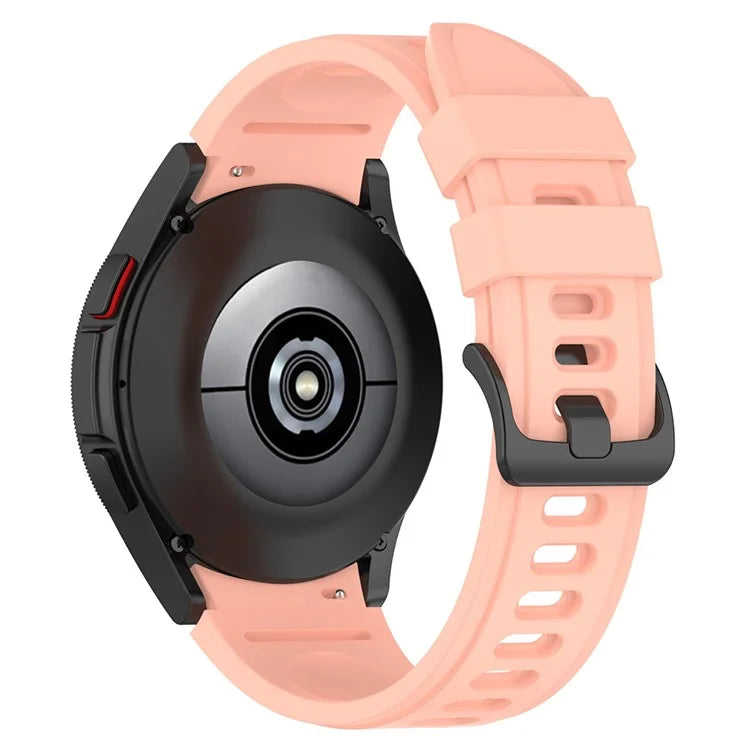 For Samsung Galaxy Watch FE 40mm / Watch4 / Watch 5 / Watch 5 Pro / Watch6 Replacement Bands Black Buckle Silicone Strap