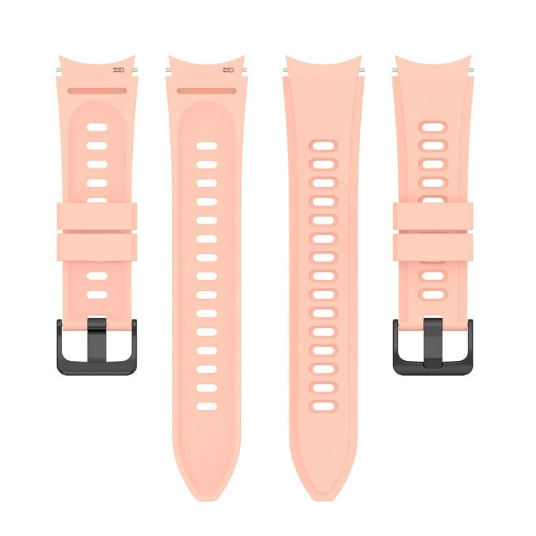 For Samsung Galaxy Watch FE 40mm / Watch4 / Watch 5 / Watch 5 Pro / Watch6 Replacement Bands Black Buckle Silicone Strap