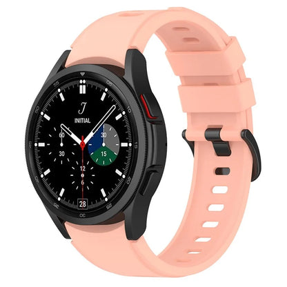 For Samsung Galaxy Watch FE 40mm / Watch4 / Watch 5 / Watch 5 Pro / Watch6 Replacement Bands Black Buckle Silicone Strap