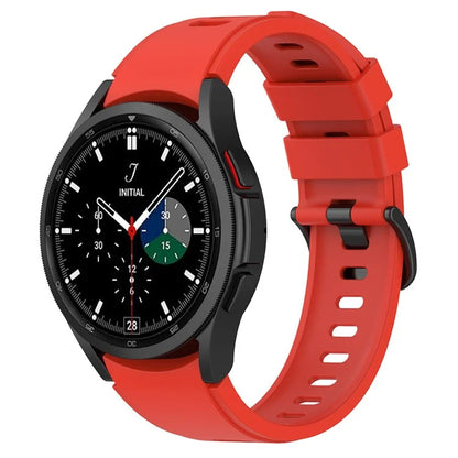 For Samsung Galaxy Watch FE 40mm / Watch4 / Watch 5 / Watch 5 Pro / Watch6 Replacement Bands Black Buckle Silicone Strap