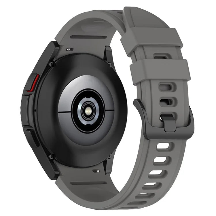For Samsung Galaxy Watch FE 40mm / Watch4 / Watch 5 / Watch 5 Pro / Watch6 Replacement Bands Black Buckle Silicone Strap