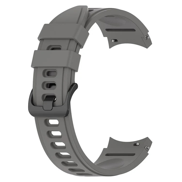 For Samsung Galaxy Watch FE 40mm / Watch4 / Watch 5 / Watch 5 Pro / Watch6 Replacement Bands Black Buckle Silicone Strap
