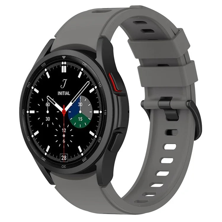 For Samsung Galaxy Watch FE 40mm / Watch4 / Watch 5 / Watch 5 Pro / Watch6 Replacement Bands Black Buckle Silicone Strap