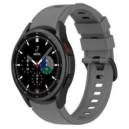 For Samsung Galaxy Watch FE 40mm / Watch4 / Watch 5 / Watch 5 Pro / Watch6 Replacement Bands Black Buckle Silicone Strap