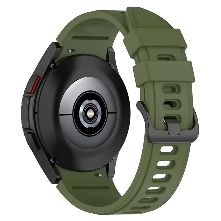For Samsung Galaxy Watch FE 40mm / Watch4 / Watch 5 / Watch 5 Pro / Watch6 Replacement Bands Black Buckle Silicone Strap