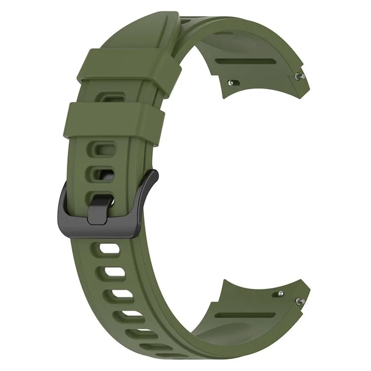 For Samsung Galaxy Watch FE 40mm / Watch4 / Watch 5 / Watch 5 Pro / Watch6 Replacement Bands Black Buckle Silicone Strap