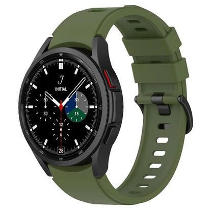 For Samsung Galaxy Watch FE 40mm / Watch4 / Watch 5 / Watch 5 Pro / Watch6 Replacement Bands Black Buckle Silicone Strap