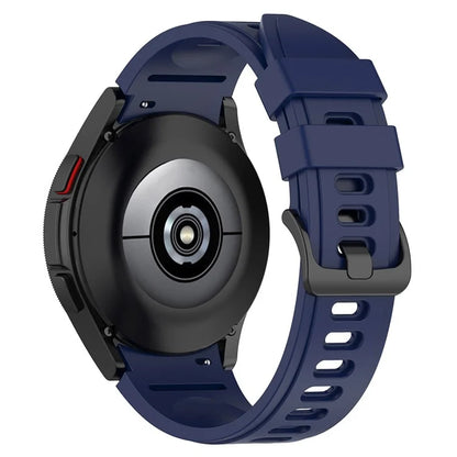 For Samsung Galaxy Watch FE 40mm / Watch4 / Watch 5 / Watch 5 Pro / Watch6 Replacement Bands Black Buckle Silicone Strap