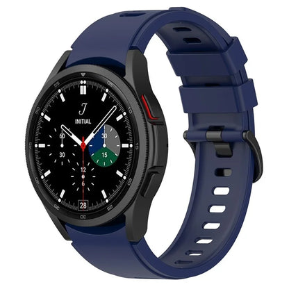 For Samsung Galaxy Watch FE 40mm / Watch4 / Watch 5 / Watch 5 Pro / Watch6 Replacement Bands Black Buckle Silicone Strap