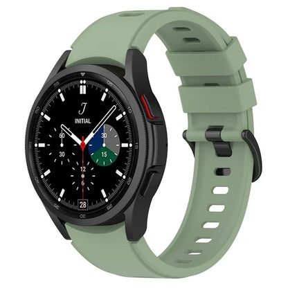 For Samsung Galaxy Watch FE 40mm / Watch4 / Watch 5 / Watch 5 Pro / Watch6 Replacement Bands Black Buckle Silicone Strap