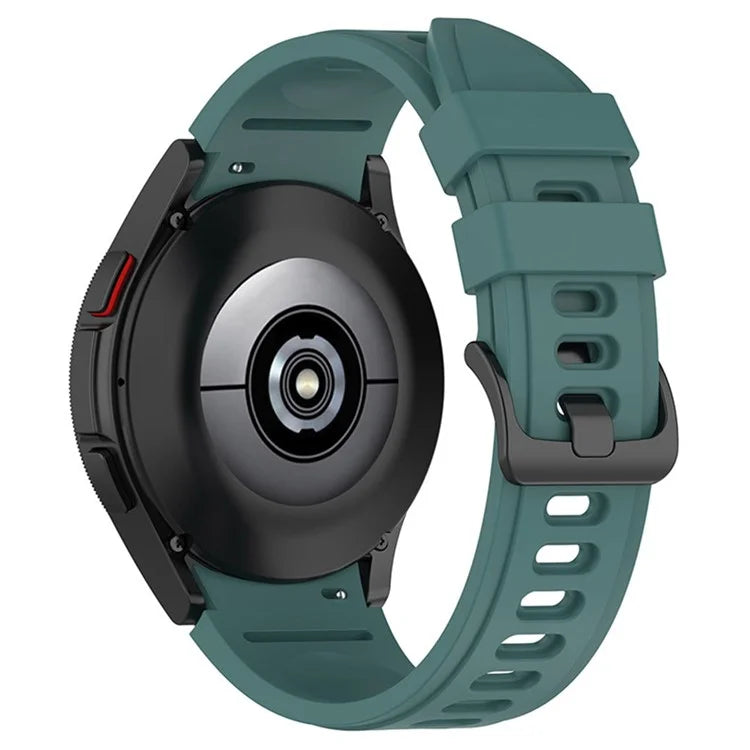 For Samsung Galaxy Watch FE 40mm / Watch4 / Watch 5 / Watch 5 Pro / Watch6 Replacement Bands Black Buckle Silicone Strap