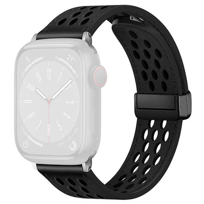 For Apple Watch Series 9 8 7 41mm / 6 5 4 SE (2022) SE (2023) SE 40mm / 3 2 1 38mm Watch Band Hollow-Out Leather Strap