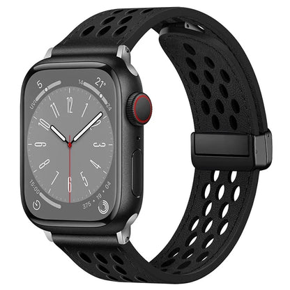 For Apple Watch Series 9 8 7 41mm / 6 5 4 SE (2022) SE (2023) SE 40mm / 3 2 1 38mm Watch Band Hollow-Out Leather Strap