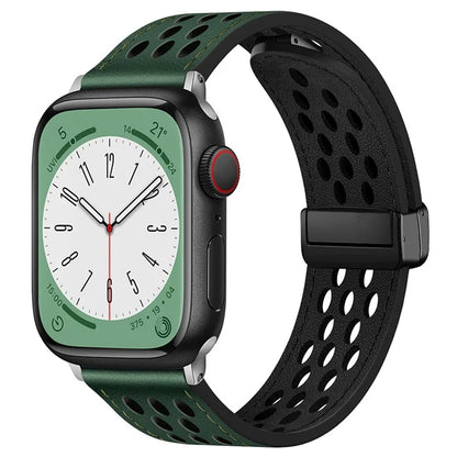 For Apple Watch Series 9 8 7 41mm / 6 5 4 SE (2022) SE (2023) SE 40mm / 3 2 1 38mm Watch Band Hollow-Out Leather Strap