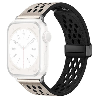 For Apple Watch Series 9 8 7 41mm / 6 5 4 SE (2022) SE (2023) SE 40mm / 3 2 1 38mm Watch Band Hollow-Out Leather Strap
