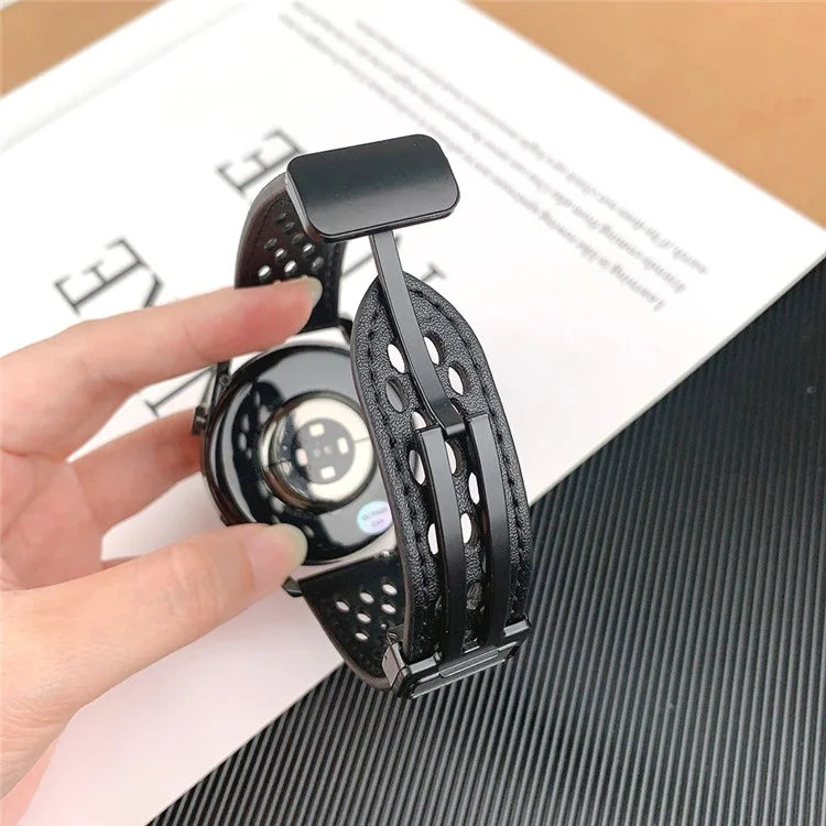 For Huawei Watch GT 3 42mm / GT 3 Pro 20mm PU Leather Strap Holes Design Watch Band