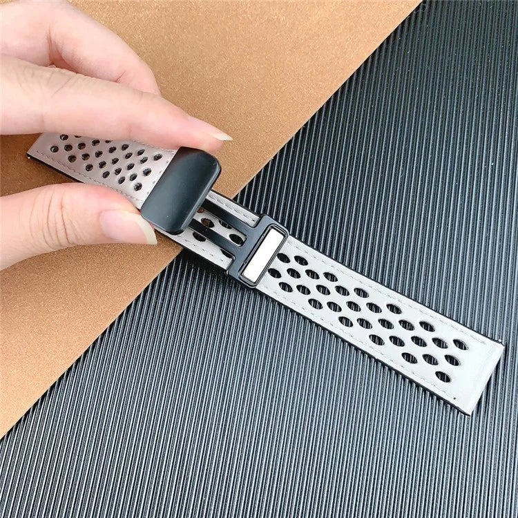 For Huawei Watch GT 3 42mm / GT 3 Pro 20mm PU Leather Strap Holes Design Watch Band