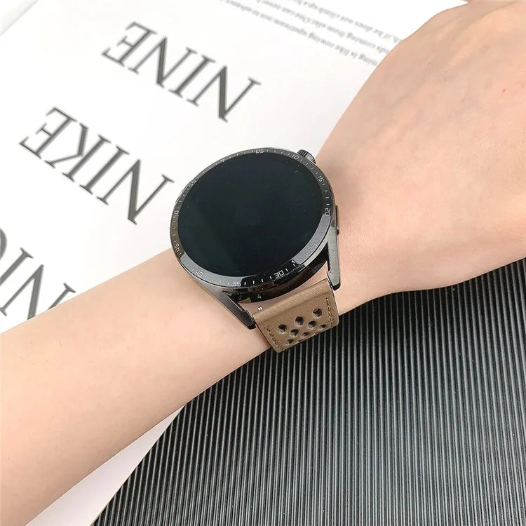 For Huawei Watch GT 3 42mm / GT 3 Pro 20mm PU Leather Strap Holes Design Watch Band