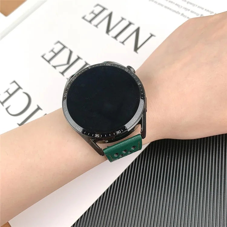 For Huawei Watch GT 3 42mm / GT 3 Pro 20mm PU Leather Strap Holes Design Watch Band