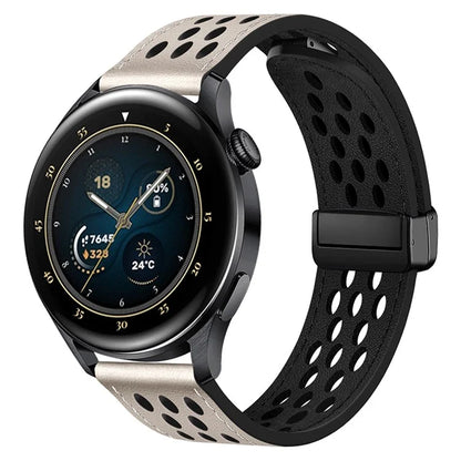 For Huawei Watch GT 3 42mm / GT 3 Pro 20mm PU Leather Strap Holes Design Watch Band