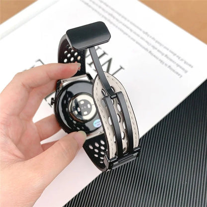 For Huawei Watch GT 3 42mm / GT 3 Pro 20mm PU Leather Strap Holes Design Watch Band