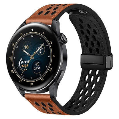 For Huawei Watch GT 3 42mm / GT 3 Pro 20mm PU Leather Strap Holes Design Watch Band