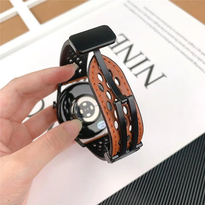 For Huawei Watch GT 3 42mm / GT 3 Pro 20mm PU Leather Strap Holes Design Watch Band