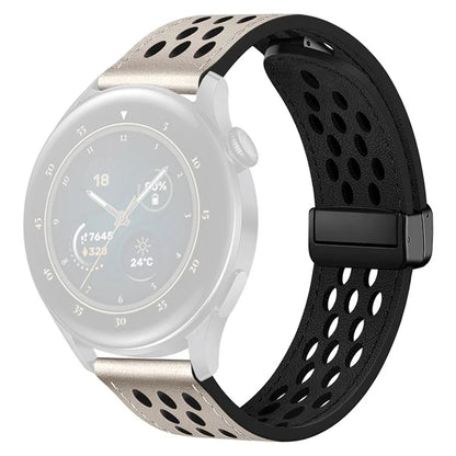 For Huawei Watch GT 4 46mm / 4 Pro / Samsung Galaxy Watch3 / Watch 4 Band Hollow-Out 22mm Leather Watch Strap