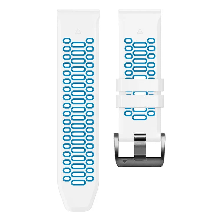 For Garmin Fenix 7 / 7 Pro Silicone Watch Strap 22mm Dual Color Band with 3 Rows Holes