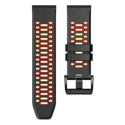 For Garmin Fenix 7 / 7 Pro Silicone Watch Strap 22mm Dual Color Band with 3 Rows Holes