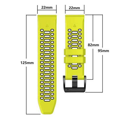 For Garmin Fenix 7 / 7 Pro Silicone Watch Strap 22mm Dual Color Band with 3 Rows Holes