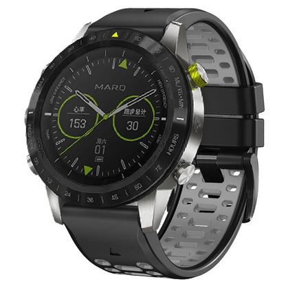 For Garmin Fenix 7 / 7 Pro Silicone Watch Strap 22mm Dual Color Band with 3 Rows Holes