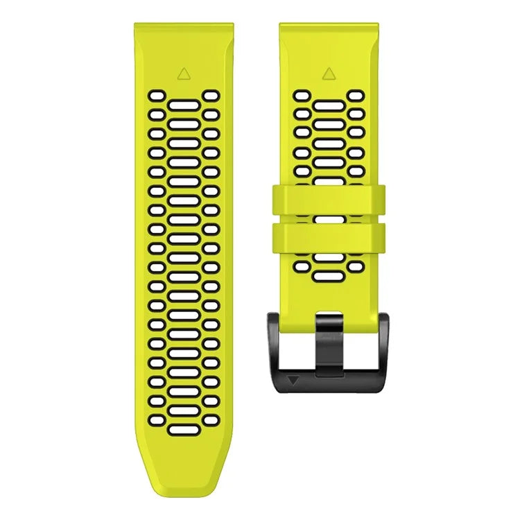 For Garmin Fenix 7 / 7 Pro Silicone Watch Strap 22mm Dual Color Band with 3 Rows Holes
