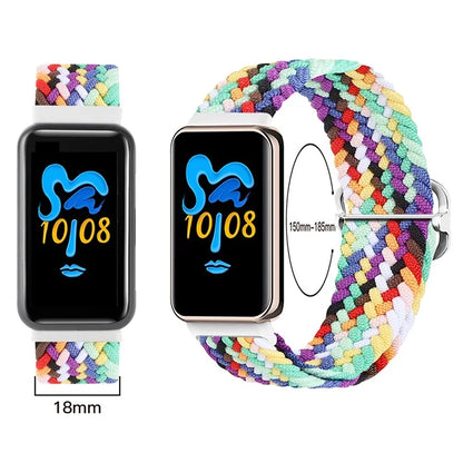 For Honor Band 9 Braided Watch Band Adjustable Nylon Stretchy Sport Replacement Strap