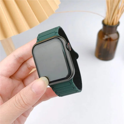 For Apple Watch Ultra 2 Ultra 49mm / 9 8 7 45mm / 6 5 4 SE (2022) SE (2023) SE 44mm / 3 2 1 42mm Silicone Strap Magneticish Green / Black