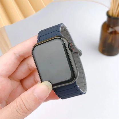 For Apple Watch Series 9 8 7 41mm  /  6 5 4 SE (2022) SE (2023) SE 40mm  /  3 2 1 38mm Watchband Soft Silicone Magnetic Strap