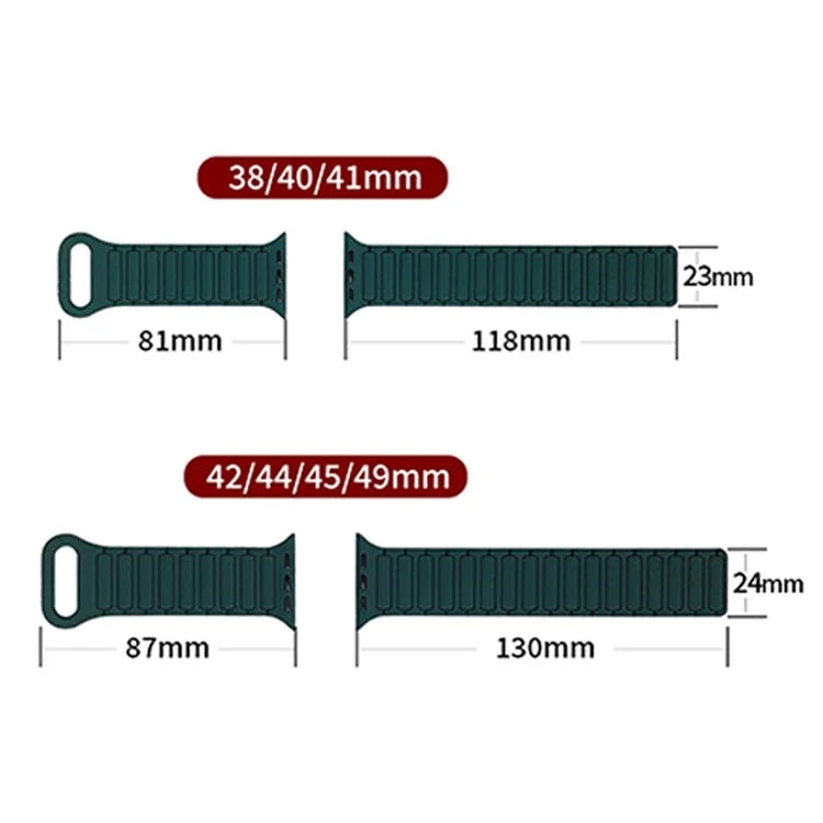 For Apple Watch Series 9 8 7 41mm  /  6 5 4 SE (2022) SE (2023) SE 40mm  /  3 2 1 38mm Watchband Soft Silicone Magnetic Strap
