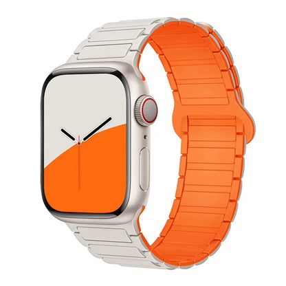 For Apple Watch Series 9 8 7 41mm  /  6 5 4 SE (2022) SE (2023) SE 40mm  /  3 2 1 38mm Watchband Soft Silicone Magnetic Strap