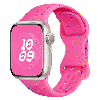 For Apple Watch Ultra 2 Ultra 49mm / Series 9 8 7 45mm / 6 5 4 SE (2022) SE (2023) SE 44mm / 3 2 1 42mm Confetti Decor Silicone Strap