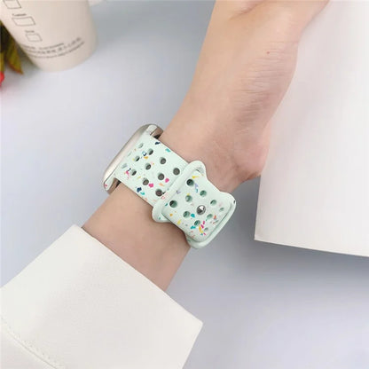 For Apple Watch Ultra 2 Ultra 49mm / Series 9 8 7 45mm / 6 5 4 SE (2022) SE (2023) SE 44mm / 3 2 1 42mm Confetti Decor Silicone Strap