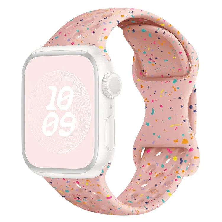 For Apple Watch Ultra 2 Ultra 49mm / Series 9 8 7 45mm / 6 5 4 SE (2022) SE (2023) SE 44mm / 3 2 1 42mm Confetti Decor Silicone Strap