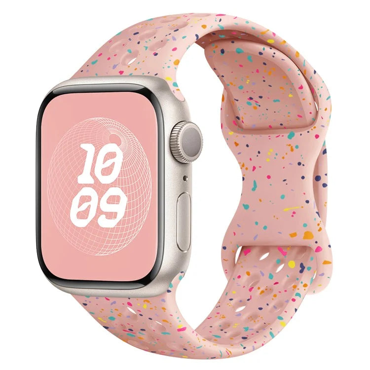 For Apple Watch Ultra 2 Ultra 49mm / Series 9 8 7 45mm / 6 5 4 SE (2022) SE (2023) SE 44mm / 3 2 1 42mm Confetti Decor Silicone Strap