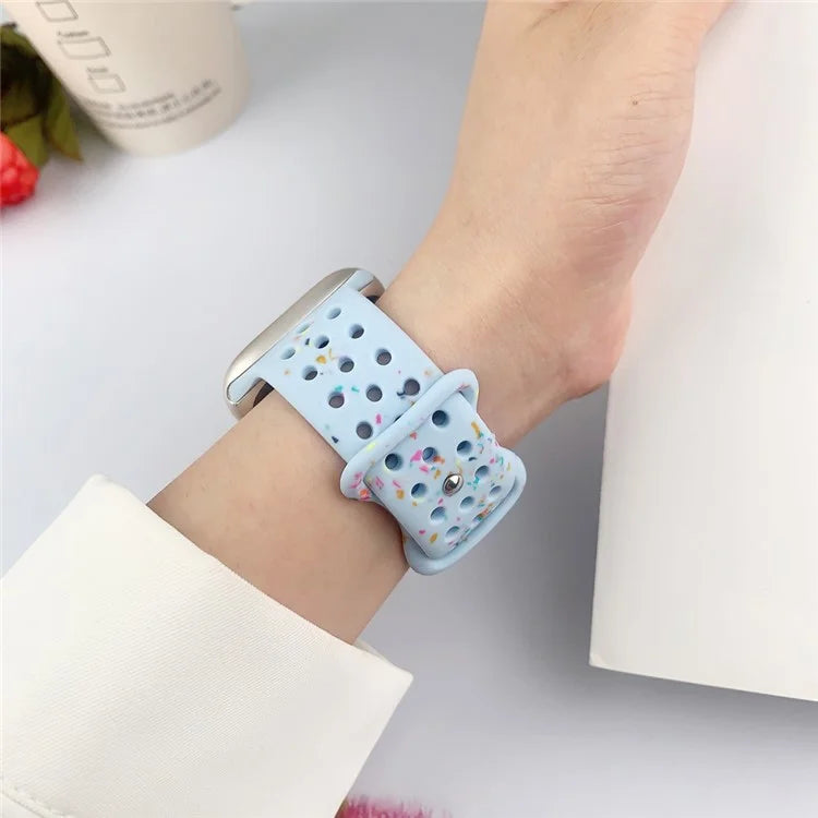 For Apple Watch Ultra 2 Ultra 49mm / Series 9 8 7 45mm / 6 5 4 SE (2022) SE (2023) SE 44mm / 3 2 1 42mm Confetti Decor Silicone Strap