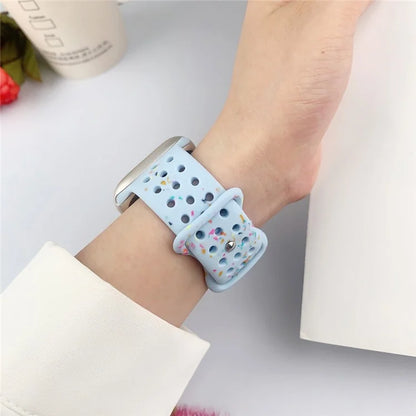 For Apple Watch Ultra 2 Ultra 49mm / Series 9 8 7 45mm / 6 5 4 SE (2022) SE (2023) SE 44mm / 3 2 1 42mm Confetti Decor Silicone Strap